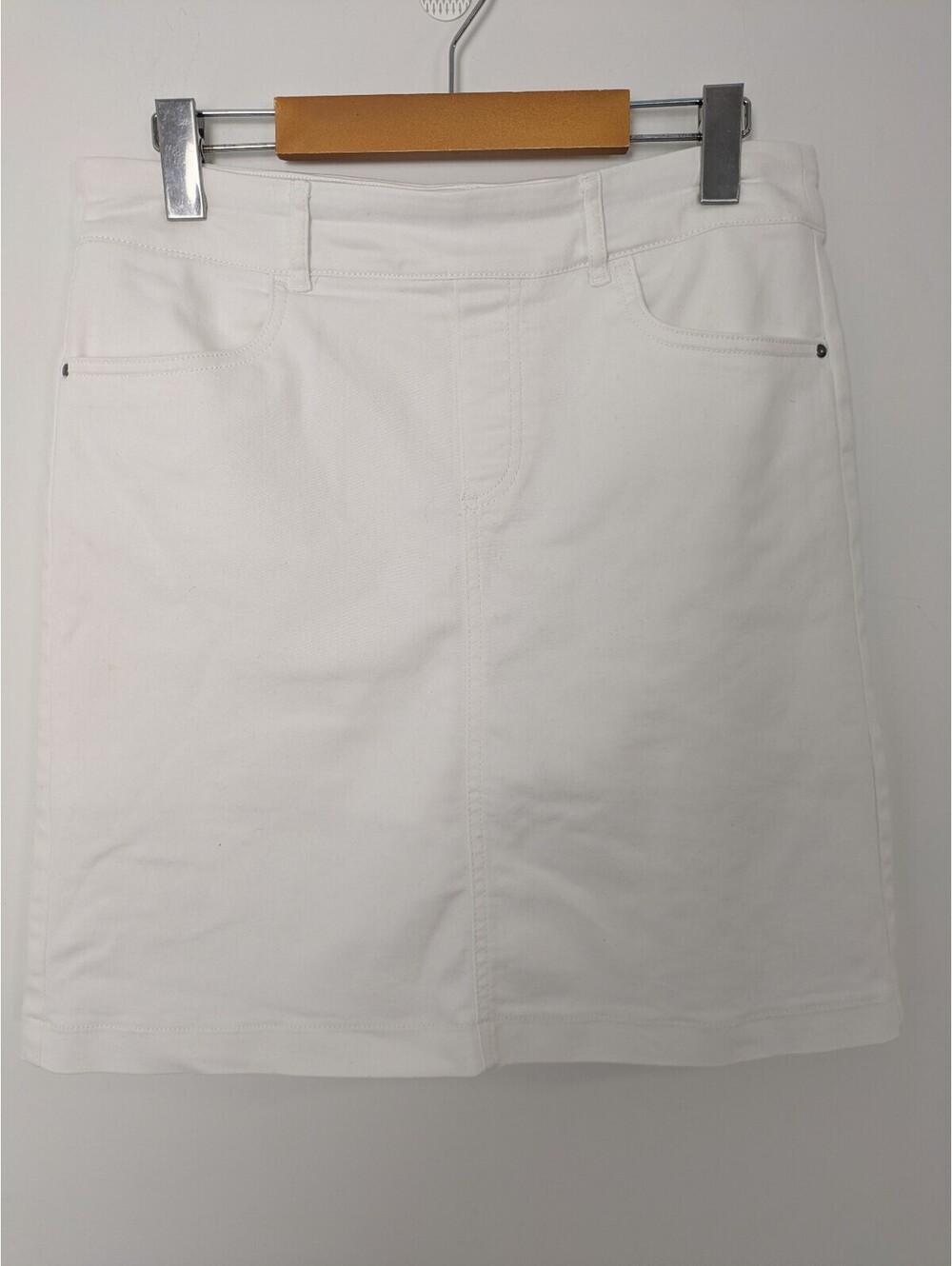 Northern Reflections White Denim Pull On Skort Shorts Built-In Short Small Small